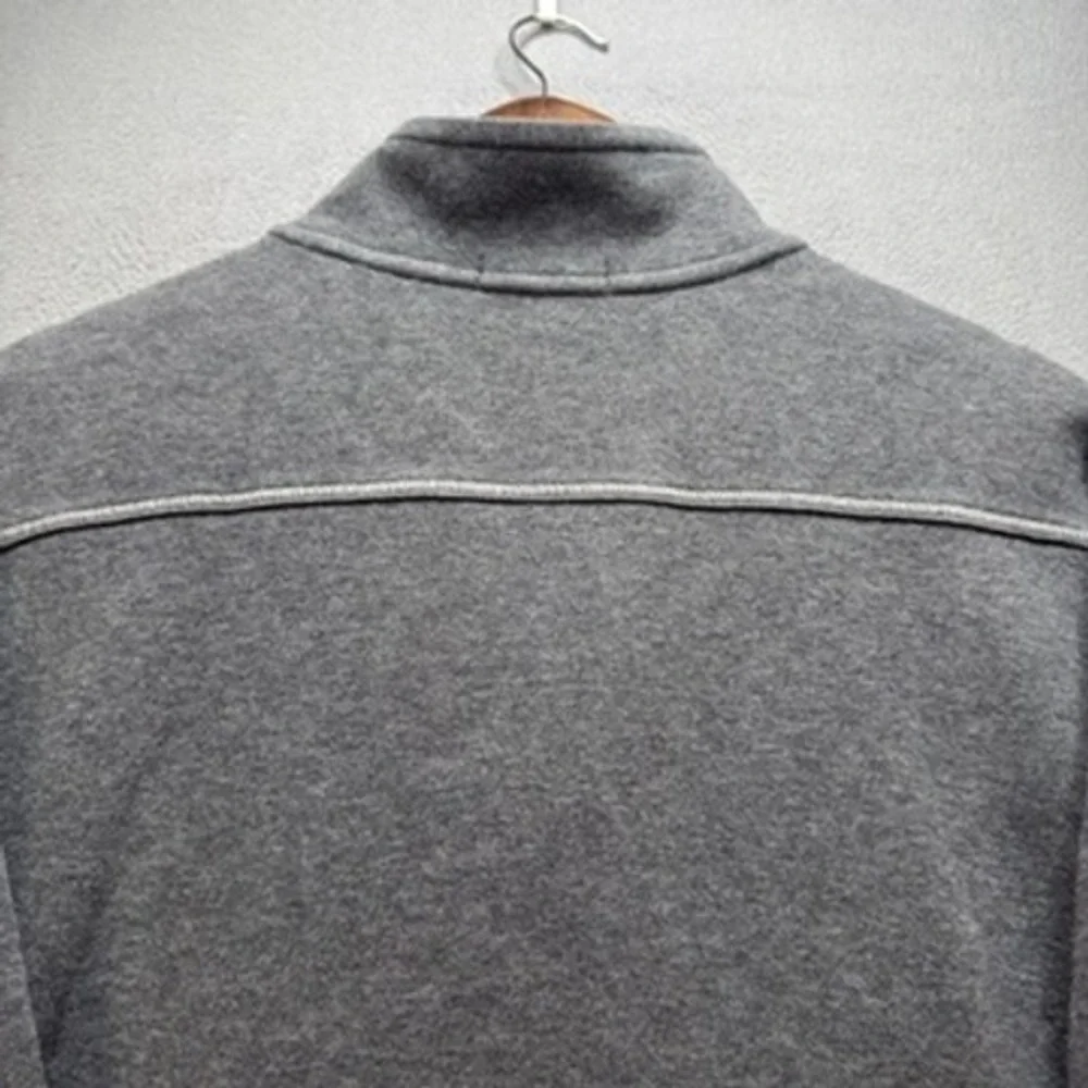 Tommy Bahama Relax Quarter Zip Pullover Sweater Relaxed Medium Gray Cotton Logo